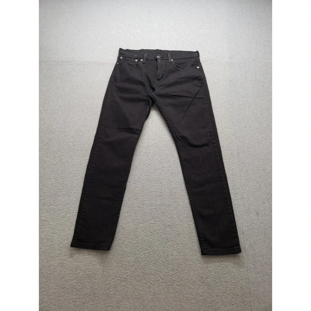 Levis Men Jean 31X30 Black Denim Slim Straight Leg Mid Rise Stretch 5 Pocket